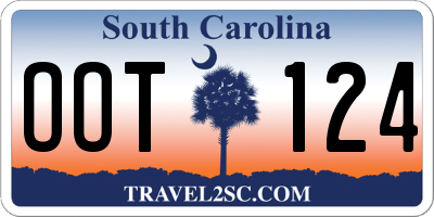 SC license plate OOT124