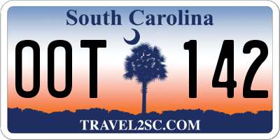 SC license plate OOT142