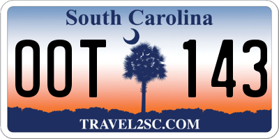 SC license plate OOT143