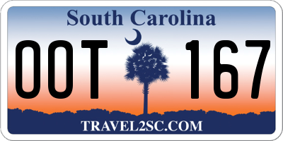 SC license plate OOT167