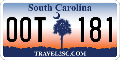 SC license plate OOT181