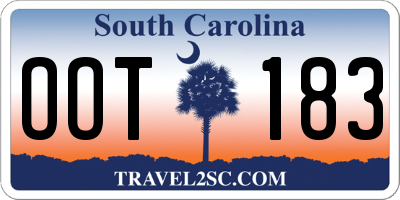 SC license plate OOT183