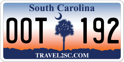 SC license plate OOT192