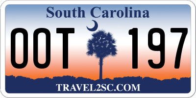 SC license plate OOT197