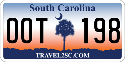 SC license plate OOT198