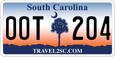 SC license plate OOT204