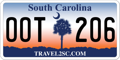 SC license plate OOT206
