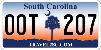 SC license plate OOT207