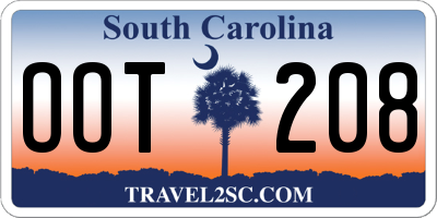 SC license plate OOT208