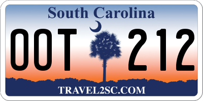 SC license plate OOT212