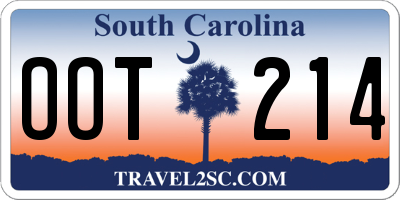 SC license plate OOT214