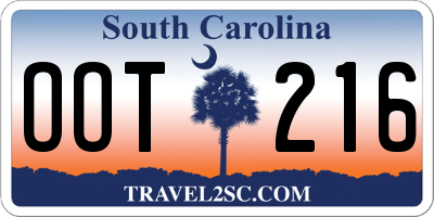 SC license plate OOT216