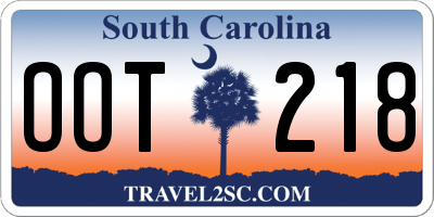 SC license plate OOT218