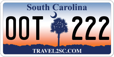 SC license plate OOT222