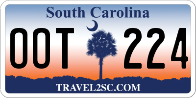 SC license plate OOT224