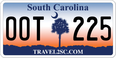 SC license plate OOT225