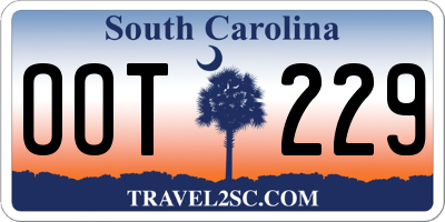SC license plate OOT229