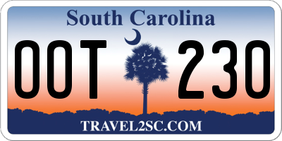SC license plate OOT230
