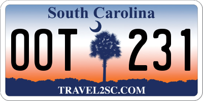 SC license plate OOT231