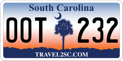 SC license plate OOT232