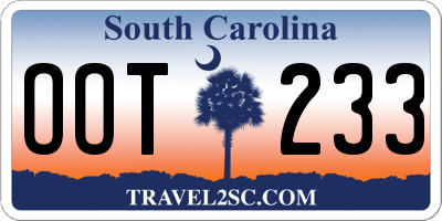 SC license plate OOT233