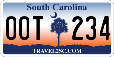 SC license plate OOT234