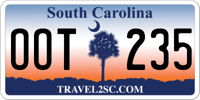 SC license plate OOT235