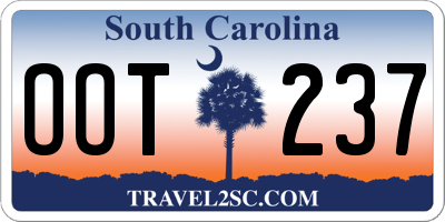 SC license plate OOT237