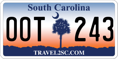 SC license plate OOT243
