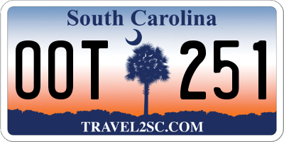 SC license plate OOT251