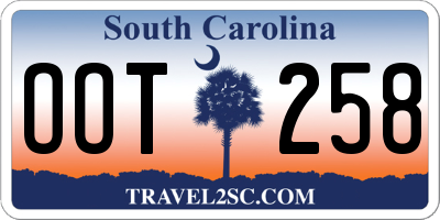 SC license plate OOT258