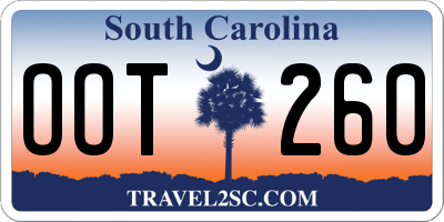 SC license plate OOT260
