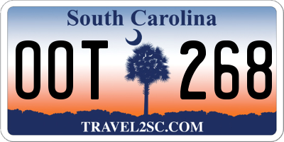 SC license plate OOT268