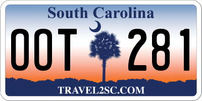 SC license plate OOT281