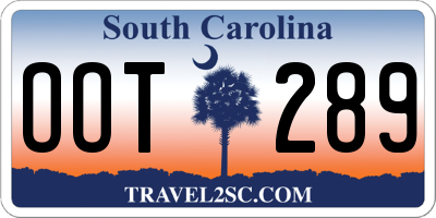 SC license plate OOT289