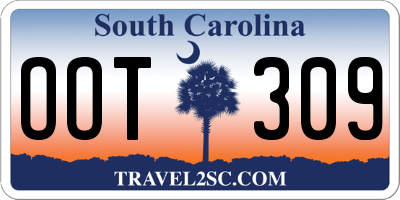 SC license plate OOT309