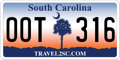 SC license plate OOT316