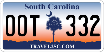 SC license plate OOT332