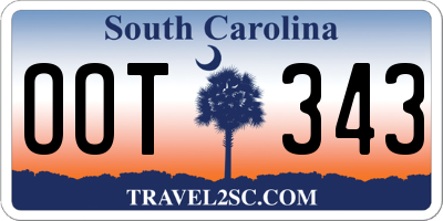 SC license plate OOT343
