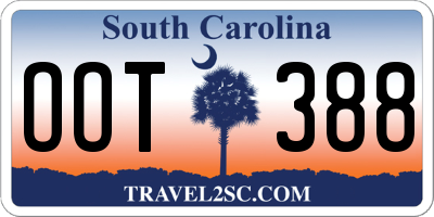 SC license plate OOT388