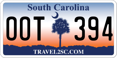 SC license plate OOT394
