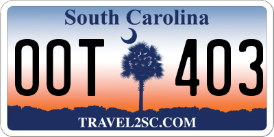 SC license plate OOT403