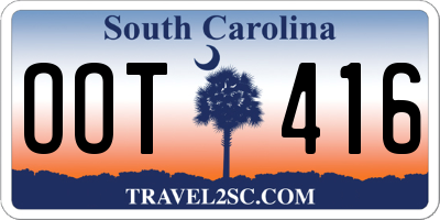 SC license plate OOT416