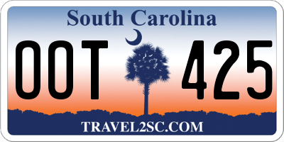 SC license plate OOT425