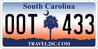 SC license plate OOT433