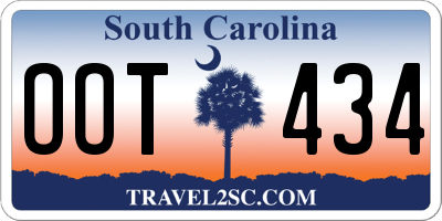 SC license plate OOT434