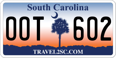 SC license plate OOT602