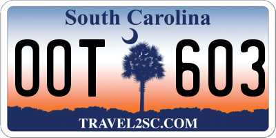 SC license plate OOT603