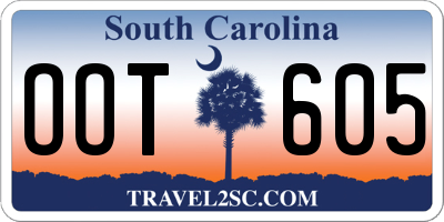 SC license plate OOT605