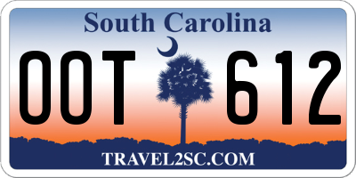 SC license plate OOT612